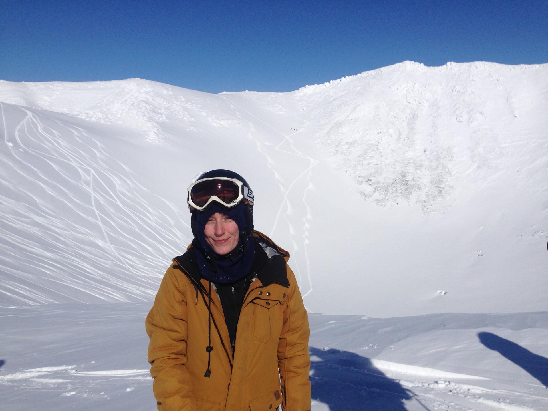 Product & Sales Specialist Abbie in the Cater of Mt. Yotei