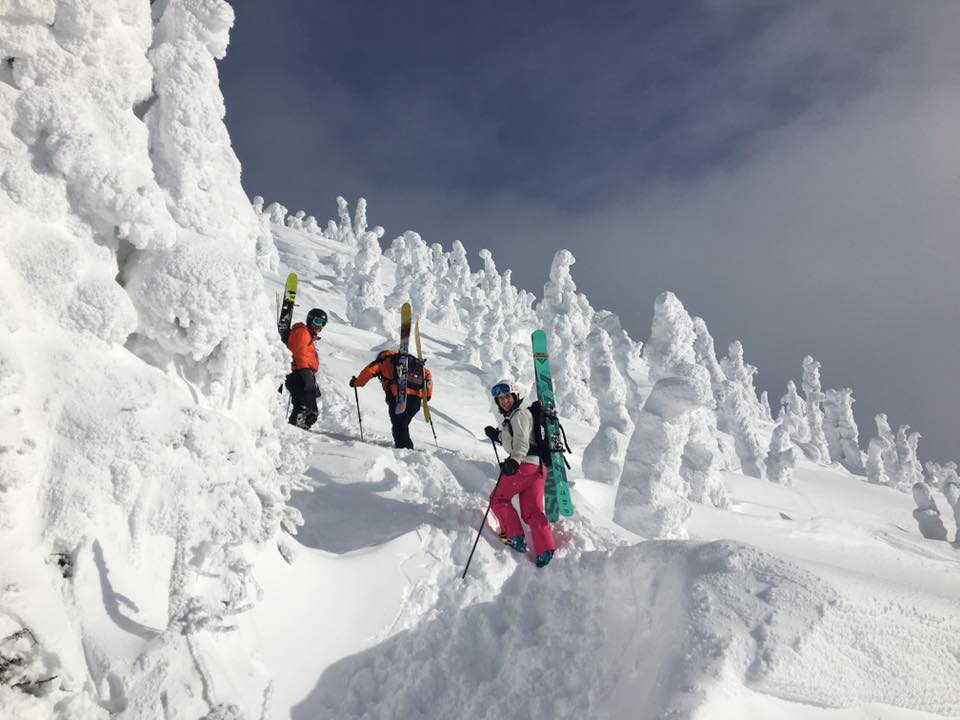 Customer Laura Newnham takes in the surreal snow ghosts while tackling some steep hike-to-ski terrain in Revelstoke, 2017 Customer Laura Newnham takes in the surreal snow ghosts while tackling some steep hike-to-ski terrain in Revelstoke, 2017
