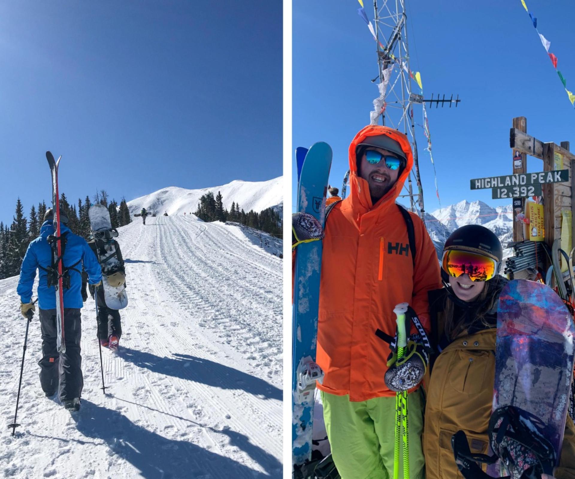 Abbie hiked to the top of Highland Bowl in Aspen Snowmass Abbie hiked to the top of Highland Bowl in Aspen Snowmass
