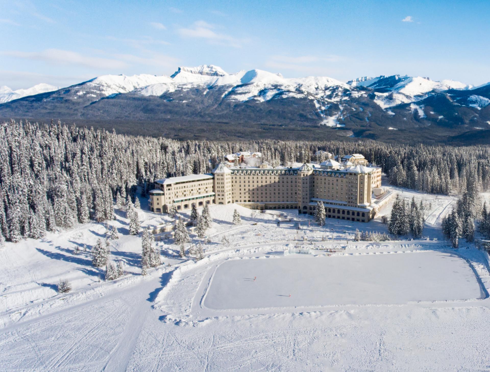 Fairmont Chateau Lake Louise on a sunny winter day Fairmont Chateau Lake Louise on a sunny winter day