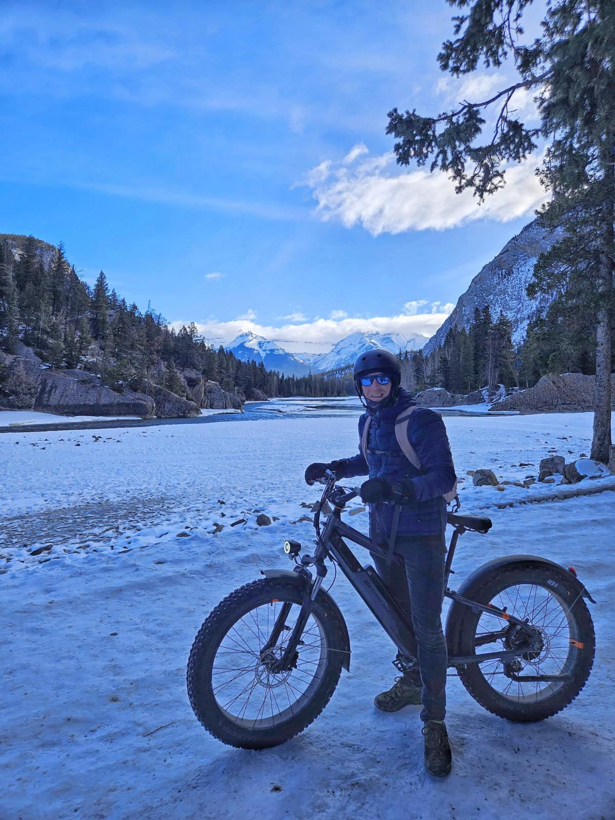 Sales Consultant Andy Evans while fat biking Banff National Park Sales Consultant Andy Evans while fat biking Banff National Park