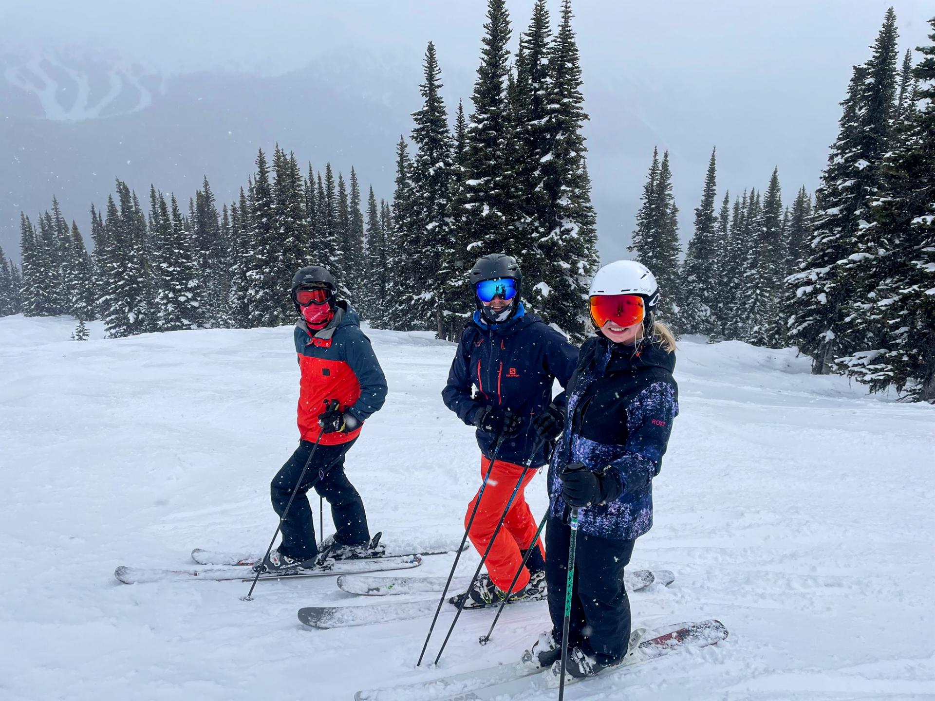 Managing Director Matt skiing powder off Harmony Ridge with his family in April 2023 Managing Director Matt skiing powder off Harmony Ridge with his family in April 2023