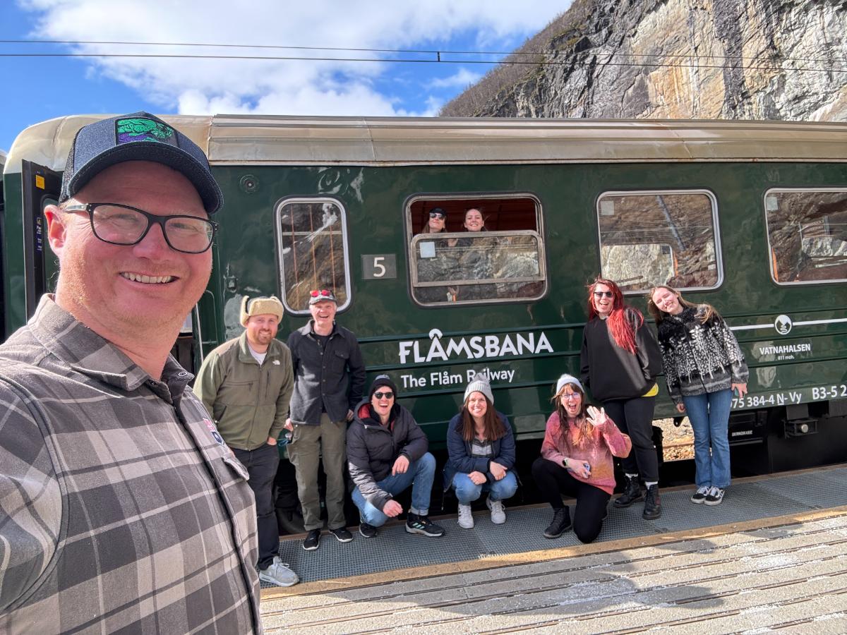 Flåm Railway selfie with the team