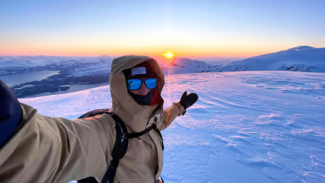 Andy Evans at Sunrise in Narvik Andy Evans at Sunrise in Narvik